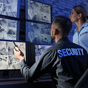 security guards using cameras